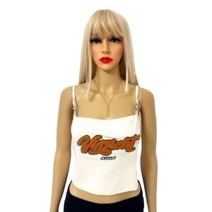 Foreign vanilla crème and burnt orange tank top